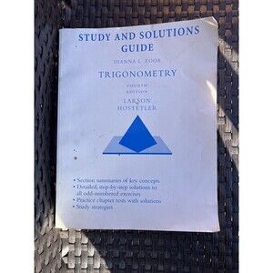 Trigonometry by Dianna Zook (1997, Trade Paperback, Study Guide)